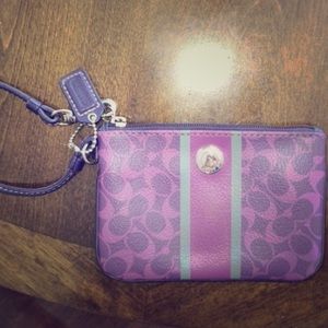Authentic Coach Wristlet Purple